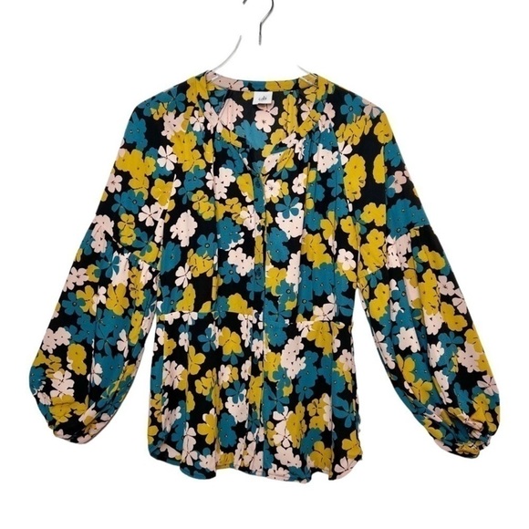 Cabi Favorite Blouse in Floral Pop | Size Large - Picture 2 of 9